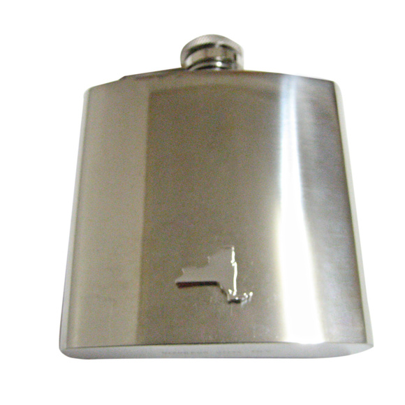 New York State Map Shape 6oz Flask - Picture 1 of 1